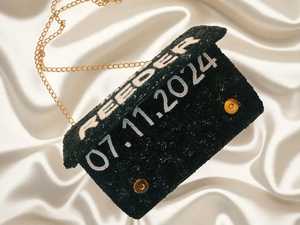Bolso de mano tipo sobre blanco personalizado con nombre, con cuentas de perlas y cuentas de semillas, para novia, boda, noche, fiesta, accesorios. - Product Image 5