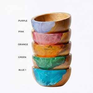 Bol en bois et résine fait main, style luxe, personnalisable, écologique, léger, sans BPA, passe au lave-vaisselle - Product Image 3