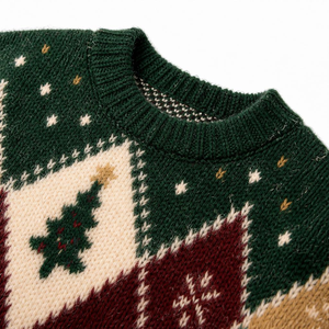 Pull de Noël moche en coton tricoté camouflage rétro pour homme, col rond, anti-plis, personnalisé ODM/OEM - Product Image 3