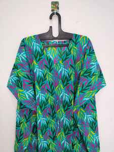 ชุดคลุมชายหาดผ้าฝ้ายทำมือสไตล์อินเดีย ทรงหลวมแบบกิโมโน - Product Image 2