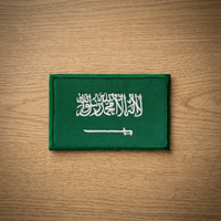 Patch brodé 3D personnalisé drapeau d'Arabie Saoudite en gros pour chapeau, vêtement, brassard, décorations thermocollantes en dentelle et chenille