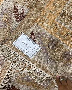 Tapis Kilim en Jute Fait Main de Qualité Supérieure, Motif Géométrique, Tissage Plat de Luxe, Couleur Personnalisable, 2000 GSM, Réversible, Naturel, pour la Maison - Product Image 3