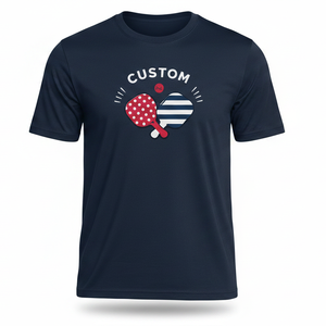 T-shirt de performance pour homme personnalisé pour pickleball, respirant, séchage rapide, tissu doux au toucher, col rond, athlétique, performance en intérieur, OEM ODM - Product Image 1
