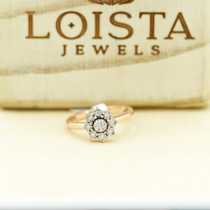 LOISTA JEWELS 18K 14K 9K Gold Lab Grown Diamond Rhodium Plated Engagement <b>Ring</b> for Women with Round Brilliant Cut Luxury Finish - Product Image 3