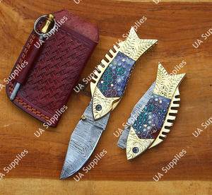 Couteau utilitaire EDC multi-usage professionnel pliable en acier de Damas, fait main, ultra-affûté, pour camping, pêche, bricolage industriel, OEM - Product Image 3