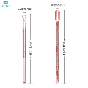 High-Quality Elegant Rose Gold Finish 2-Piece Nail Prep Kit Precision Dual-Ended Grooming Instrument Professional Cuticle Pusher - Product Image 4