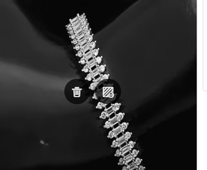 Elegante hermosa pulsera que se puede abrir con acabado blanco con piedras brillantes de AD para niñas pulsera de moda para ropa de fiesta para mujeres - Product Image 2