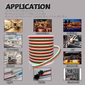 Cavo di Prolunga in Rame Stagnato 22AWG da 30M (100ft) con Connettore a 3 Pin e Filo Intrecciato a 3 Colori per Strisce LED WS281 - Product Image 3