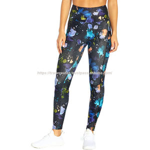 Leggings de compression personnalisés pour femmes, couleur personnalisée, sublimation, longueur cheville, 100% polyester, séchage rapide, pantalon de fitness, service OEM - Product Image 3