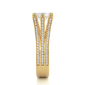 แหวนหมั้นเพชรโมอิสซาไนต์สามเม็ดสีโรสโกลด์ AMBER JEWELS เงินแท้ 925 ชุบโรเดียม รับรองโดย IGI ทรงบริลเลียนต์ แบบหนามเตย - Product Image 5