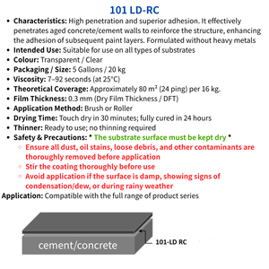 สีเคลือบกันน้ำอะคริลิกสูตรน้ำ — สีรองพื้นโครงสร้าง RC รุ่น 101-LD - Product Image 2