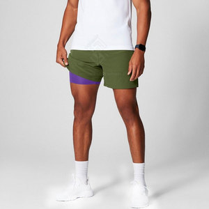 Quick Dry Breathable Eco-Friendly Solid Casual <b>Mid</b> Waist Men Double <b>Layer</b> Shorts Premium Quality - Product Image 6