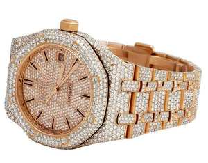 BOJ A.P. Montre pour homme en or rose avec cadran indexé, mouvement automatique, diamants VVS et moissanite, montre de luxe à prix bas - Product Image 2