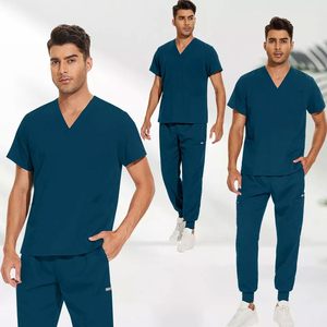 Uniformes Médicos Antibacterianos de Color Sólido con Cuello en V para Mujer, Tallas Grandes, Conjuntos de Uniformes para Enfermería y Clínica Dental - Product Image 3
