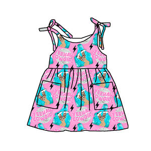 Vestidos para Niñas de 0 a 16 Años, Ropa Infantil de Boutique al por Mayor, Estilo Casual, Tela Suave, Estampado Personalizado, Bolsillos con Cordón - Product Image 6