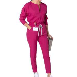 Conjunto de uniforme médico para mujer, ligero y fresco para verano, con paneles laterales perforados para máxima ventilación, ideal para hospital. - Product Image 6