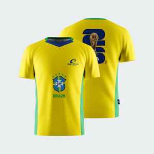 เสื้อฟุตบอลรุ่นล่าสุดปี 2026 สำหรับแฟนบอล บราซิล ปรับแต่งชื่อทีมและโลโก้ด้านหน้า แห้งเร็ว ผลิตจากโพลีเอสเตอร์ 100% ชุดกีฬาสำหรับผู้ใหญ่ - Product Image 3