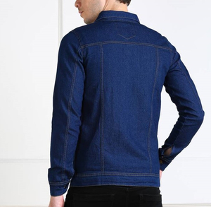Fabricante de Ropa al por Mayor, Chaquetas Vaqueras para Hombre, Chaquetas Vaqueras de Color Sólido Básico Personalizadas - Product Image 2