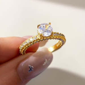 Round Brilliant Lab Diamond Accented Engagement <b>Ring</b> IGI D-E-F VVS-VS Quality Gold <b>Silver</b> B2B Inventory <b>Solitaire</b> Supply - Product Image 5