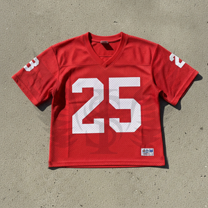 Custom Logo Vintage Boxy V-neck Jersey Retro Sports Mesh T-Shirt Basketball Football American Football <b>Soccer</b> Jersey Tee - Product Image 6