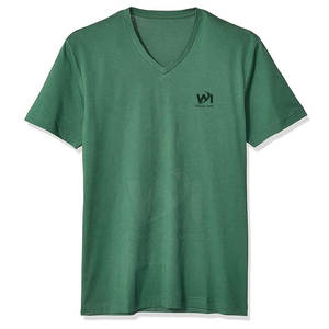 Camiseta cómoda de secado rápido 100% algodón con cuello en V para hombre, transpirable, de corte holgado, estampada y ecológica. - Product Image 1