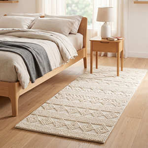 Summer Boho Geometric Area Rug Direct Factory Export Hot Sale Handcrafted Non Slip Low Pile Boho Bedroom Rug - Product Image 1