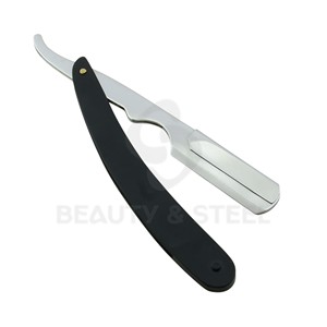 Premium Silver and Black Straight Edge <b>Razor</b> Star Pattern Handle Durable Shavette for Precision Men Beard Trimming - Product Image 1