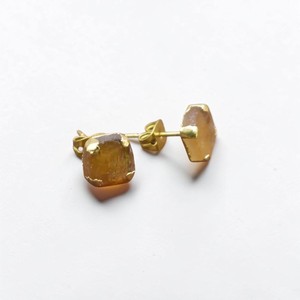 Pendientes de tuerca de citrino amarillo certificado al por mayor para mujer, chapados en oro de 14K, con gema de piedra natural en bruto, joyería minimalista, regalo - Product Image 3
