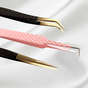 Pince à épiler pour extensions de cils en acier inoxydable, à pointe longue et droite, parfaitement alignée, durable et de précision, pour volume - Product Image 4