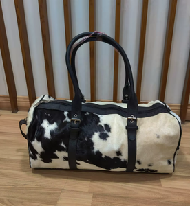 Designer Leather Duffle Bag <b>Large</b> Capacity Travel for Men Leather Calfskin Material for Men & <b>Women</b> Hairs on - Product Image 3