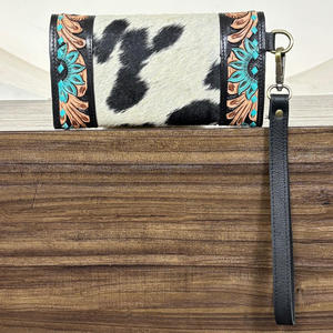 Nouvelle pochette en cuir de vachette western à motifs, sac à main pour femme, sac à main de soirée, mini pochette tendance, pochette de créateur - Product Image 5