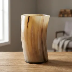 Vaso de Vidrio Hecho a Mano con Cuerno de Búfalo Natural, Rústico y Ecológico, para Navidad y Halloween, de REHMAN CRAFT - Product Image 5