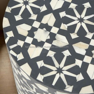 Taburete de acento de tambor moderno hecho a mano Consola de aluminio fundido único Inspirado en BoneInlay para entrada y sala de estar o escuela - Product Image 5