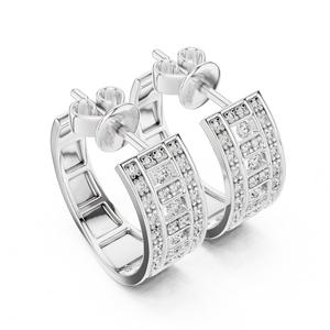 Pendientes de Aro con Diamantes Cultivados en Laboratorio CVD HPHT, Certificados por VDS IGI, Plata 925/Oro Blanco, Corte Brillante |   Moda para Mujer Chapada en Rodio - Product Image 2