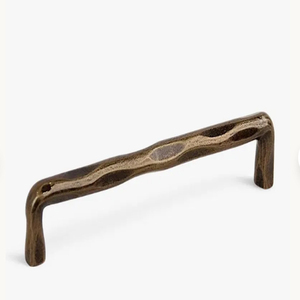 Antique Brass Iron Cabinet Handle Wavy Drawer Pull <b>Rustic</b> Kitchen Hardware <b>Door</b> Handle - Product Image 1