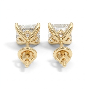 Pendientes de Diamantes en Oro de 14K, Certificados por IGI, Corte Princesa, Piedras de Alto Brillo, Diseño Clásico, Elegante y Minimalista, Ligeros para Uso Diario - Product Image 4