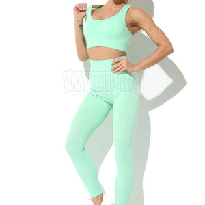 Ensemble de yoga personnalisé avec logo, dernière conception, vêtements de fitness, leggings de compression, ensemble de yoga taille haute slim - Product Image 4