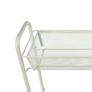 Chariot de rangement de salle de bain à 3 niveaux, fin et mobile, avec crochets, en métal blanc et fer - Product Image 6