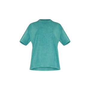 Camiseta de Verano Informal de Algodón Ligero con Lavado Ácido y Color Liso para Mujer, Fabricante de Ropa de Marca Privada OEM, Venta al Por Mayor - Product Image 5