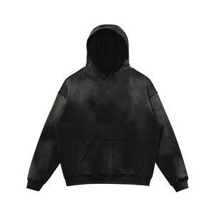 Sudadera con Capucha para Hombre, Estilo Moderno, Corte Regular, Diseño Desgastado, Mezcla de Algodón, Informal, con Logotipo Frontal - Product Image 1