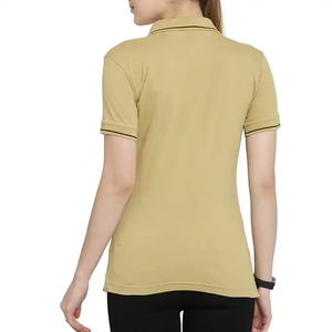 เสื้อโปโลสีเบจสำหรับผู้หญิง ผ้าคอตตอนผสมเนื้อนุ่ม สวมใส่สบาย ระบายอากาศได้ดี เหมาะสำหรับพนักงานออฟฟิศ - Product Image 2