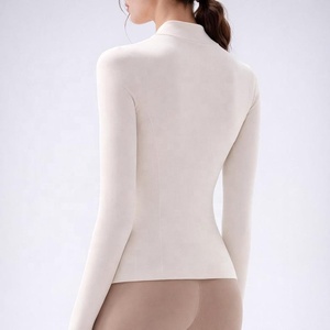 Zip-up Slim Fit Workout Athletic <b>Jacket</b> Women's Cottony-Soft 4-Way Stretch Lightweight Running Seamless Plus Size <b>Yoga</b> <b>Jacket</b> - Product Image 3