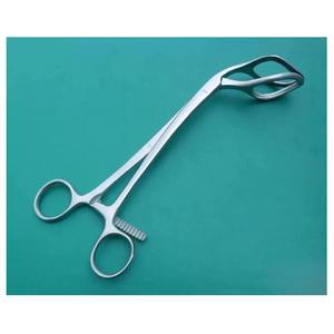 Pinzas elevadoras uterinas Somer de acero inoxidable, mandíbula curva de 32 mm de ancho, 22,5 cm de largo - Product Image 2