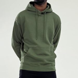 Sudadera con Capucha para Hombre, Color Sólido, Corte Regular, Algodón French Terry, Estilo Casual para Otoño, Diseño con Bolsillos, Manga Larga - Product Image 4