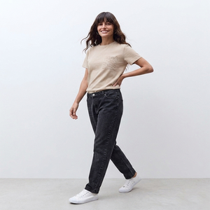 Casual Women's Embellished Leopard Pocket T-Shirts 100% Cotton Breathable Short Sleeve Slim Fit Women's T-Shirts Everyday Wear - Product Image 6