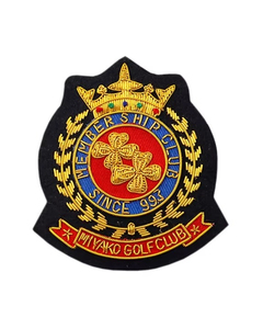 Luxury Handmade Gold Bullion Wire Embroidered Crest Patch Custom Fabric Badge OEM Wholesale Manufacturer - Product Image 3
