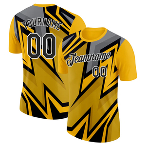 เสื้อฟุตบอลระบายอากาศได้ดี ผลิตจากโพลีเอสเตอร์ 100% พิมพ์ลาย 3 มิติ รับสั่งทำโลโก้ ชื่อทีม และมีไซส์ให้เลือก - Product Image 1