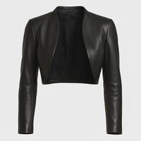 Blouson bomber court noir pour femme en similicuir PU, manteau de marque privée pour l'hiver et le style urbain
