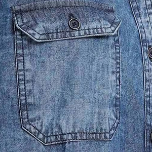 Camisas de Mezclilla Antiarrugas de Verano para Hombre, Estilo Nuevo, Color Sólido, Manga Larga, Estampado Moderno, Tela de Algodón, Venta al Por Mayor - Product Image 6