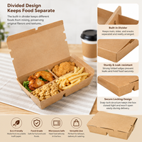 Biologisch Abbaubare Recycelte Materialien Maßgefertigte Faltbare Lunchbox mit Fächern Auslaufsicher Logo-Branding Mahlzeiten-Vorbereitung Einweg-Lebensmittelverpackung